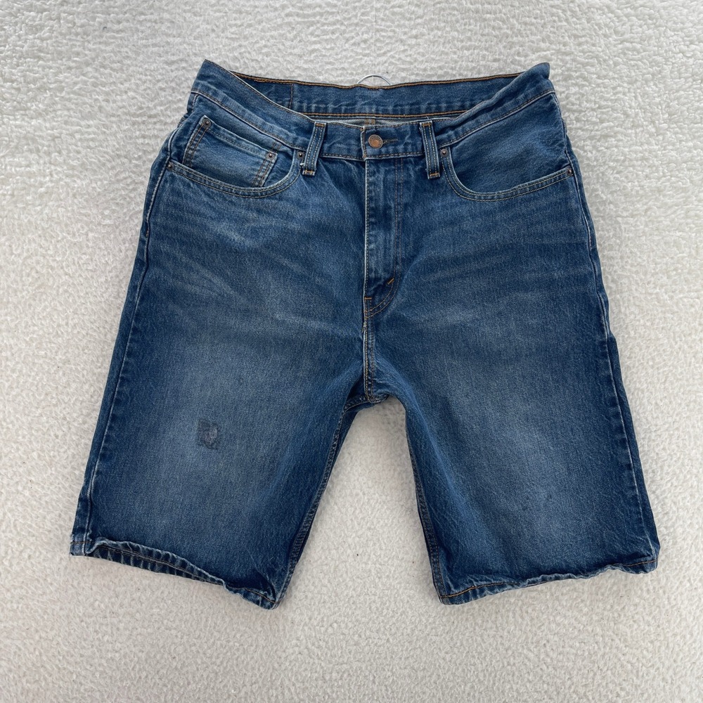 Levis 569 Shorts Mens 32 Blue 12" Loose Straight Jorts Grunge Skate y2k baggy